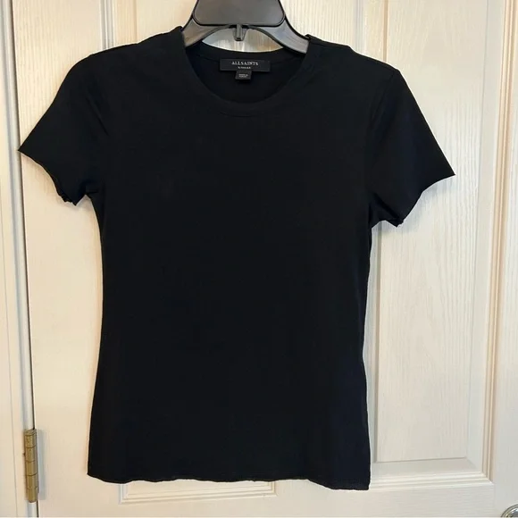 AllSaints Bela Cotton T-Shirt in Black Size XS - Picture 4 of 9